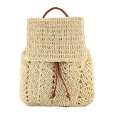 Summer Straw Beach Backpack Boho Style Shoulder Bag