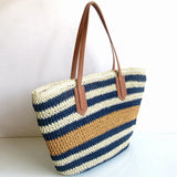 Women Straw Shoulder Bag Classic Beach Vacation Large Handbag Tote Bag