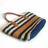 Women Straw Shoulder Bag Classic Beach Vacation Large Handbag Tote Bag