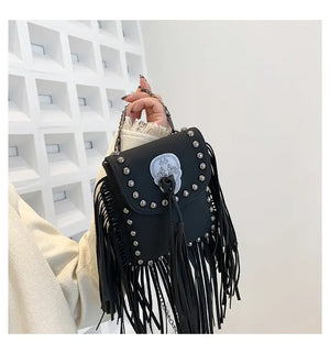 Women Tassel Crossbody Bag Matte Suede Shoulder Bag Feather Messenger Bag
