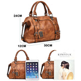 Vintage Leather Shoulder Bag Casual Tote Travel Bag