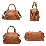 Vintage Leather Shoulder Bag Casual Tote Travel Bag