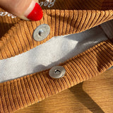 Vintage Shoulder Bag with Outside Pocket