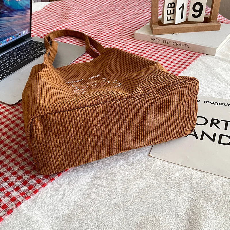 Vintage Shoulder Bag with Outside Pocket