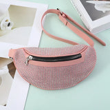 Women Waist Bag Flash Diamond Fanny Pack Chain Waist Crossbody Chest Bags