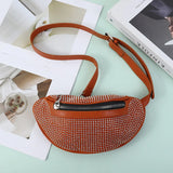 Women Waist Bag Flash Diamond Fanny Pack Chain Waist Crossbody Chest Bags