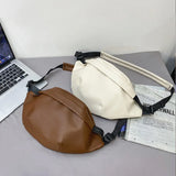 Women Waist Packs Leather Fanny Letter Belt Bags High Shoulder