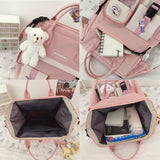 Waterproof Candy Color Backpack High School Bag Purple Teen Travel Rucksack