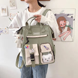 Waterproof Candy Color Backpack High School Bag Purple Teen Travel Rucksack