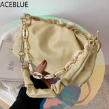 Women Chain Dumpling Clip Purse Bag Clutch Cloud Underarm Shoulder Bag