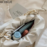 Women Chain Dumpling Clip Purse Bag Clutch Cloud Underarm Shoulder Bag