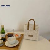 Lamb Wool Winter Shoulder Bag Soft Autumn Cross-body Beige Khaki Girls