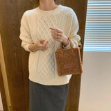 Women Winter Shoulder Bag Lamb Wool Warm Soft Square Cross-body