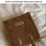 Women Winter Shoulder Bag Lamb Wool Warm Soft Handbags