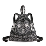 Women Nylon Folding Backpack Drawstring Bag Travel Backpack