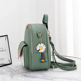Women's PU Leather Backpack Schoolbag Girls Shoulder Bag