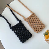 Women's Hollow Out Mini Crossbody Phone Bag Knitted Shoulder Bag