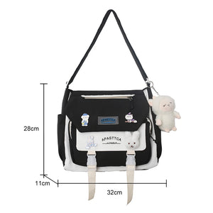 Women's Messenger Style Backpack Large Capacity Shoulder Bag
