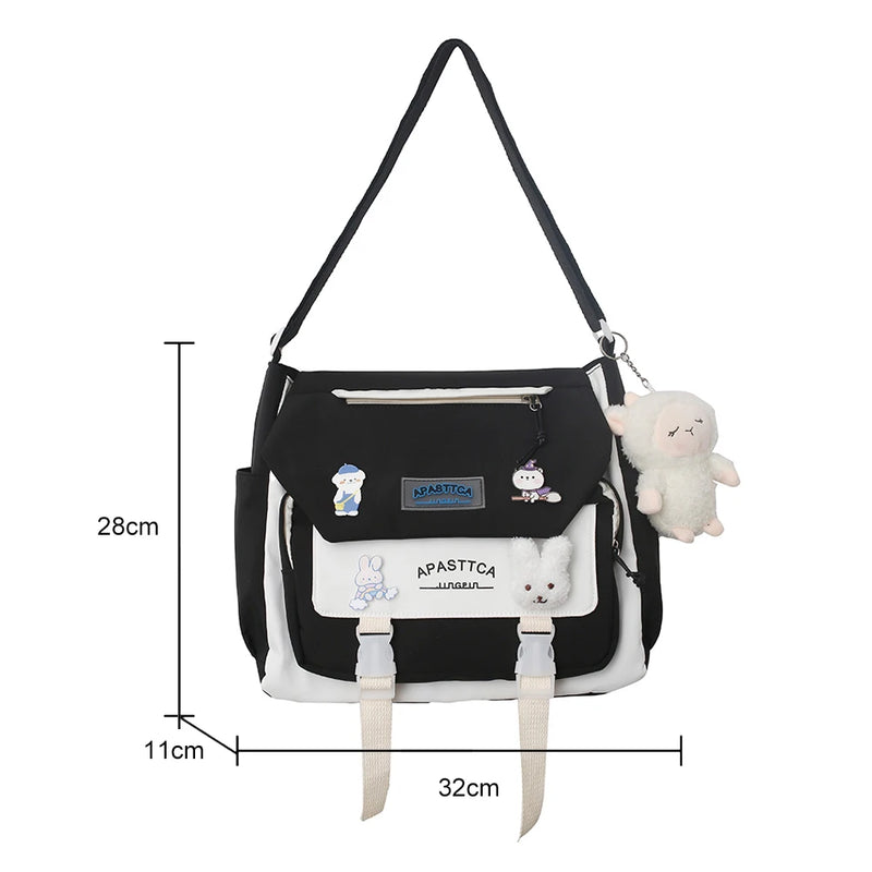 Women's Messenger Style Backpack Large Capacity Shoulder Bag