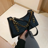 Crocodile Pattern PU Leather Women's Chain Shoulder Bag