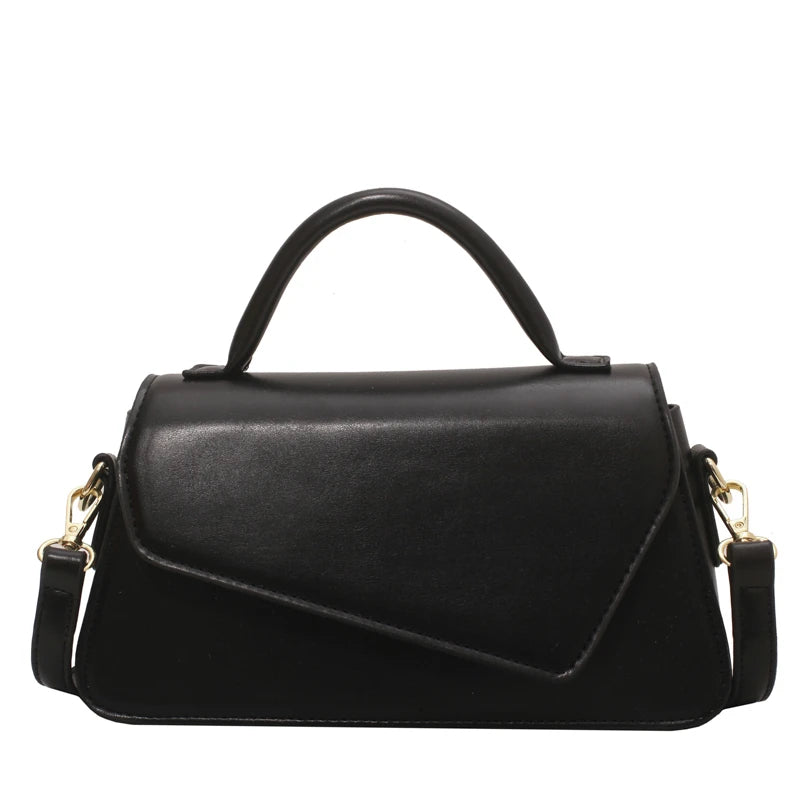 Women's PU Leather Handbag Minimalist Shoulder Bag Lipstick Packet Khaki