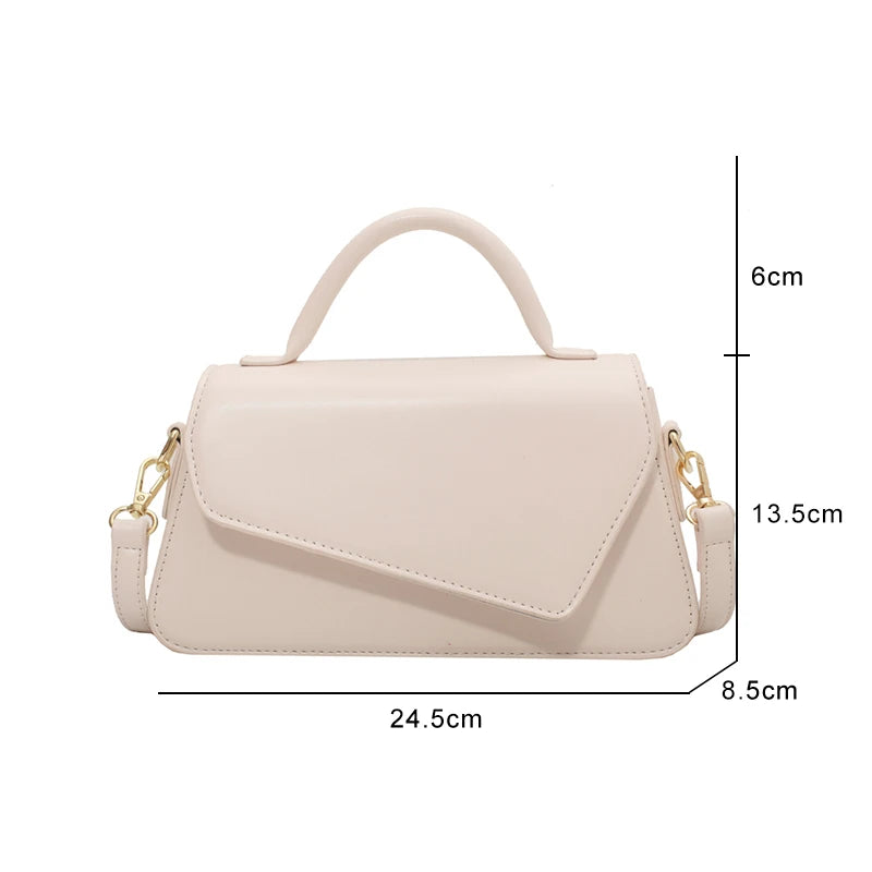 Women's PU Leather Handbag Minimalist Shoulder Bag Lipstick Packet Khaki