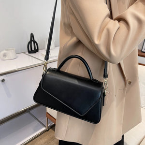 Women's PU Leather Handbag Minimalist Shoulder Bag Lipstick Packet Khaki