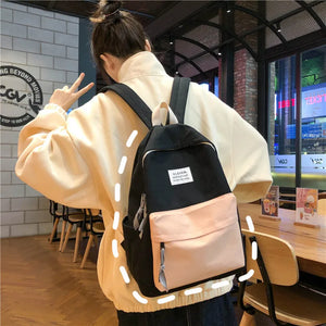 Women's Canvas Backpacks Lady Shoulder Bags School Bag Teenage Girl Backpack