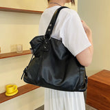 Women's Large-capacity Shoulder Bag Messenger Bag Casual Tote Bucket Bag