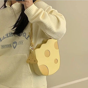 Women's Cream Yellow Shoulder Bag Lovely Girl Handbags Tote