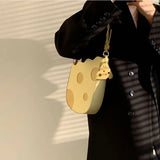 Women's Cream Yellow Shoulder Bag Lovely Girl Handbags Tote