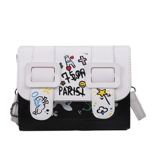 Graffiti Shoulder Bag PU Leather Messenger Bag