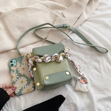 Women's PU Leather Messenger Bag Magnetic Buckle Square Bag