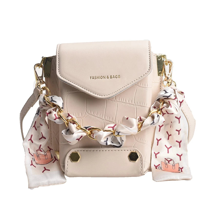 Women's PU Leather Messenger Bag Magnetic Buckle Square Bag