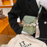 Women's PU Leather Messenger Bag Magnetic Buckle Square Bag