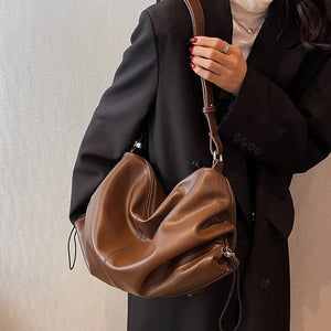 Women's Large Capacity Shoulder Bag Textured Handbag