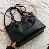 Women's Large-capacity Shoulder Bag Pleated Messenger Bag