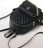 Vintage Leather Backpack for Women Shoulder Bag Travel School