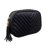 Women's PU Leather Chain Crossbody Bag Tassel Shoulder Bag