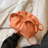 Women's Solid Cloud Messenger Bag PU Crossbody Underarm Bag