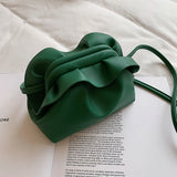 Women's Solid Cloud Messenger Bag PU Crossbody Underarm Bag