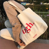Women's Shoulder Bag Casual Large Capacity Canvas Bags Zipper Shopper