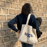 Women's Shoulder Bag Casual Large Capacity Canvas Bags Zipper Shopper