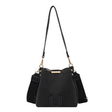 Vintage Leather Bucket Bag Crossbody Handbag
