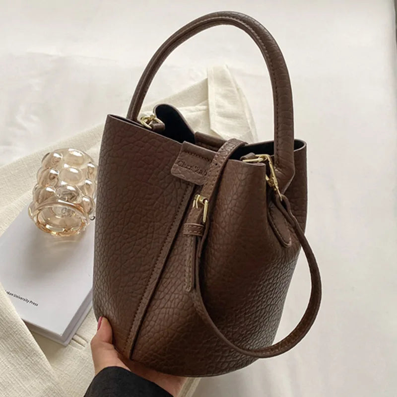 Vintage Shoulder Bag Women's Bag Net Red Crossbody Handbag Bucket Bag