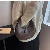 Vintage Woven Crescent Shoulder Bag for Women