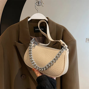 Mini Shoulder Bag Chain Handbag Solid Leather Ladies Bag