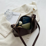 Textured Leather Women's Shoulder Bag Retro Zipper Bag