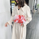 Ostrich Hair One-Shoulder Chain Bag Messenger Bag