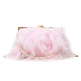 Ostrich Hair One-Shoulder Chain Bag Messenger Bag